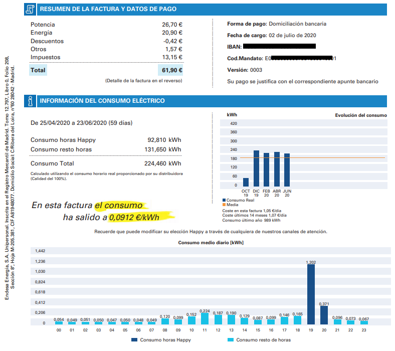 factura electricidad